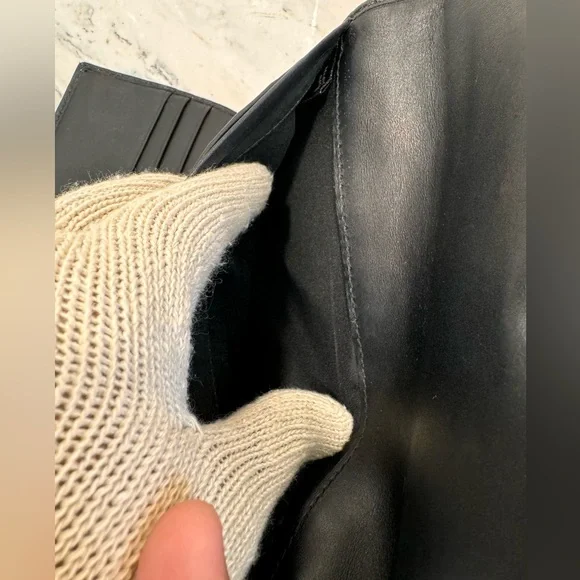 Coach Vintage Y2K Black Monogram Fabric & Leather Full Size Snap Open Wallet - Picture 9 of 12